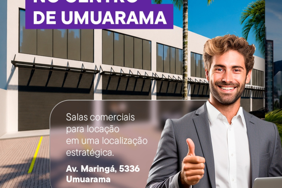 Sala Comercial para alugar - 214.00m² - Zona III, Umuarama-PR