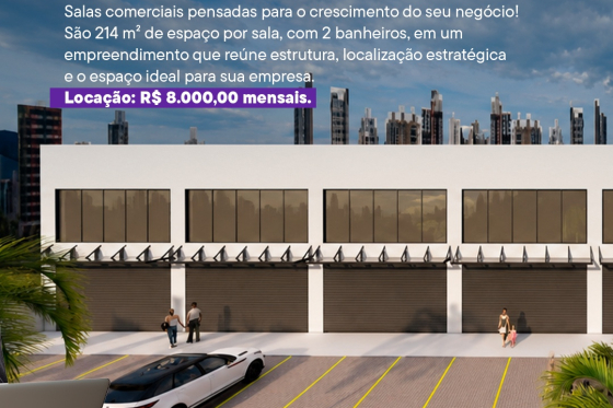 Sala Comercial para alugar - 214.00m² - Zona III, Umuarama-PR